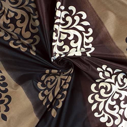Image of Door Curtains 7 feet Long Set of 10 | Floral Design | Polyester | Light Filtering Curtains | Curtains for Living Room | (118 x 215 cm, Brown) | Perfect for Home Decor