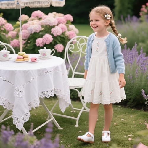 Image of Flaryzone Toddler Little Girl Mary Jane School Uniform Oxfords Flat Dress Shoes