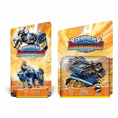 Image of Activision Skylanders Superchargers High Volt & Shield Striker Interactive Gaming Figure Vehicle Bundle