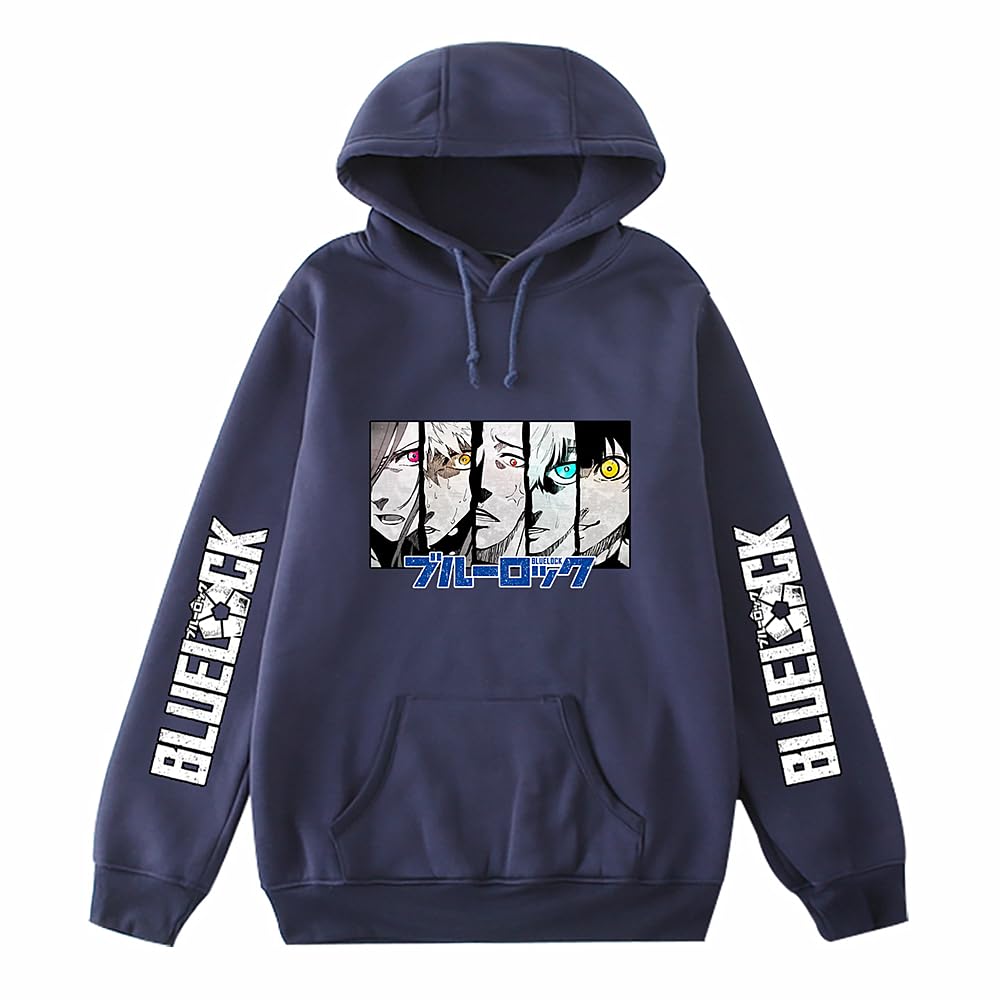 Charous Unisex Blue Anime Lock Cartoon Print Hoodie,2025 Year Sweatshirts Used For Manga -Lock Fans Cosplay Gift