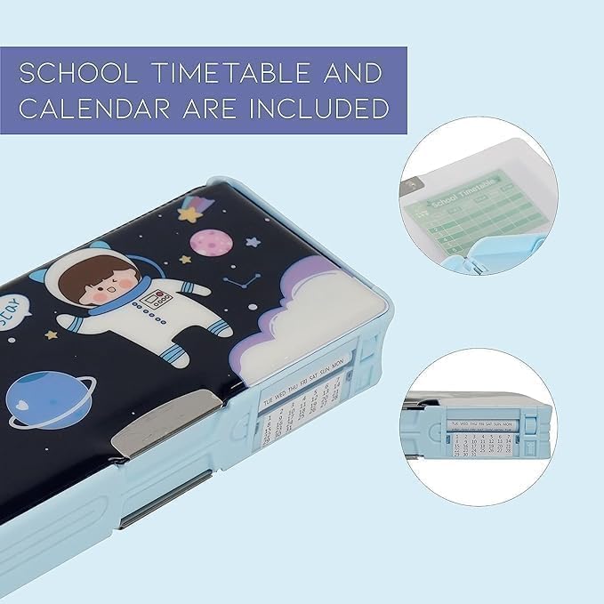Image of Royals hub Plastic Space Compass Multifunctional Pencil Box for Kids Magnetic Compass Box Space Theme Return Gifts for Boys & Girls (Multicolor) (Accessories Not Included)