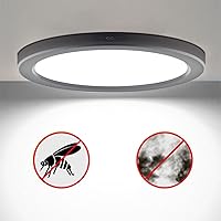Vista 7 de Lámpara de techo LED de 7 pulgadas, montaje empotrado, atenuable, luz de techo plana redonda ultra delgada de 5000 K, luz diurna, lámpara de techo