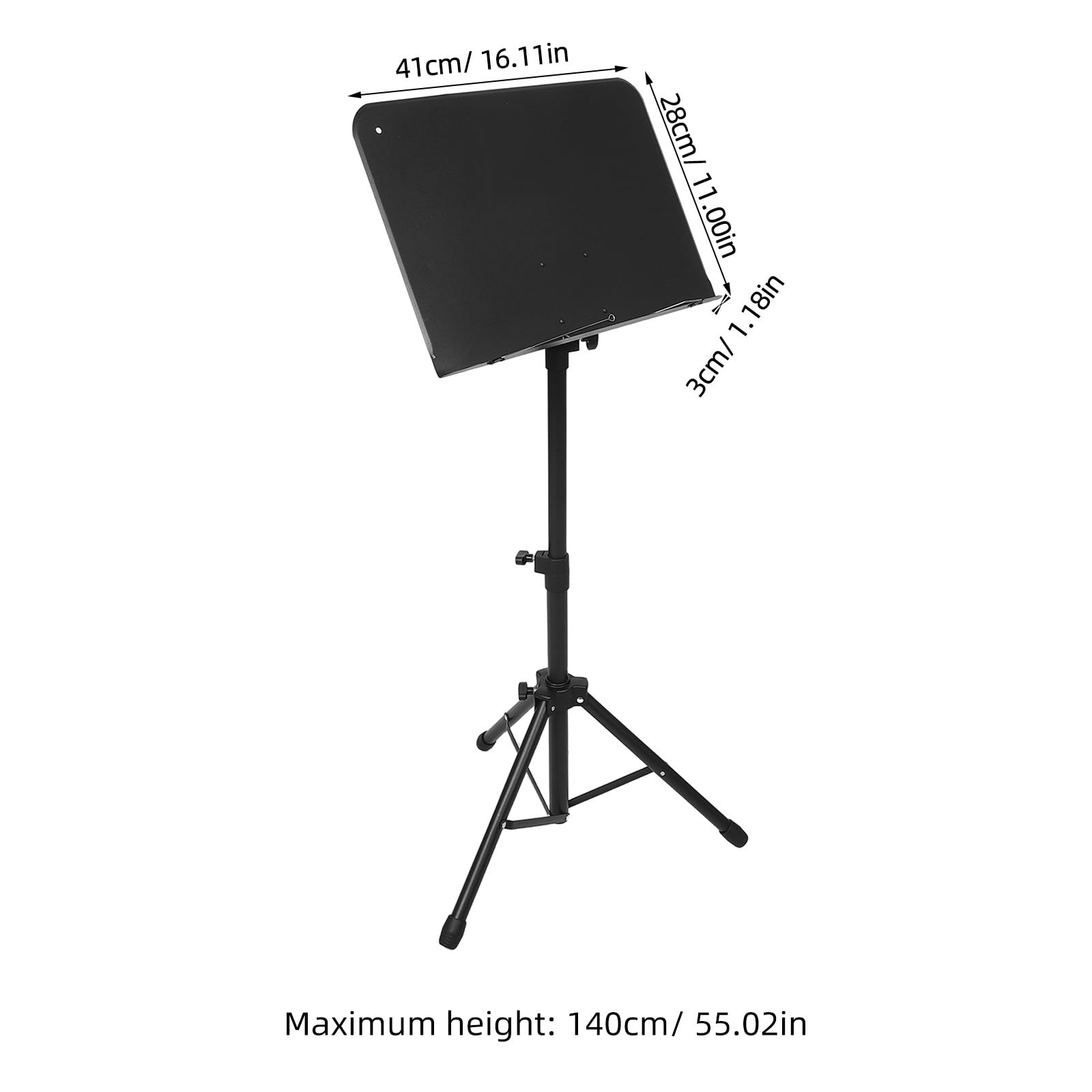OUNONA Leggio per spartiti: leggio portatile in metallo, supporto da pavimento per laptop con altezza regolabile per chitarra, violino e ukulele.