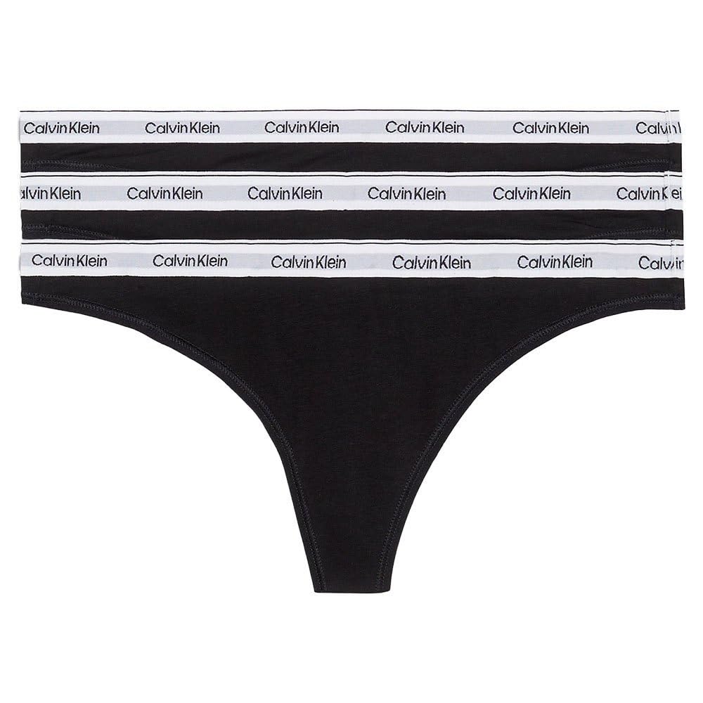 Calvin Klein Women's Black 3 Pack Thongs in Size 14, Sports Direct