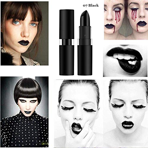 GL-Turelifes - Juego de 5 lápices labiales de vampiro mate de larga duración, rojo, negro, púrpura, blanco, lápiz labial… - Imagen 3