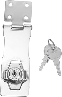 BETOOKY 1 Set Key Lock Cabinet Knob Key Fob Door Lock Key Door Lock Door Keyed Hasp Small Door Keyed Locks Stainless Steel Padlock Clasp Stainless Steel Silver Door Locks Hasp Cabinet Lock