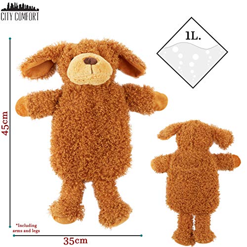 CityComfort Warmwaterfles met schattige en pluizige hoes, 1ltr warmwaterzak, kerstkousvullers voor kinderen, vrouwen en… - Image 8