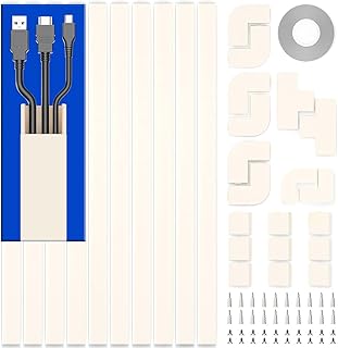 Cord Cover Wall, 157in Delamu Cord Hider Wall Mounted TV, Wire Covers for Cords Cable Management, Cable Raceway Cable Hider Concealer, Cable Cover Wire Hider to Hide Cords, 10XL15.7W0.95H0.55in Beige