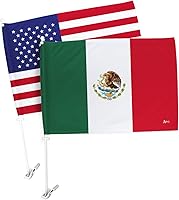 Vista 7 de Bandera de Estados Unidos con poste para coche, bandera para carros, 2 unidades, bandera de América, capó para auto, 4 de julio, decoración