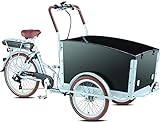lastenfahrrad Elektro Transportrad (Modell 2015) voozer-troy plata-negro, für Mann und Frau auf der Vorderseite ist geeignet bis zu vier kleine Kinder Platz. sehr robuster Stahlrahmen in silber Radgröße: hinten VR 60,96 cm 66,04 cm braun Reifen