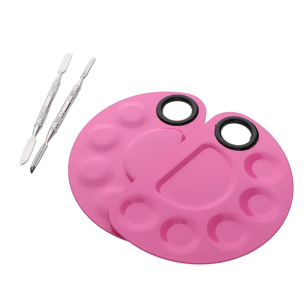2pcs Nail Art Paint Makeup Foundation Mixing Palette W Spatula Sticks Set Pinkother Makeup Tools Accs Makeup Tools Accessories Makeup Health-image-45