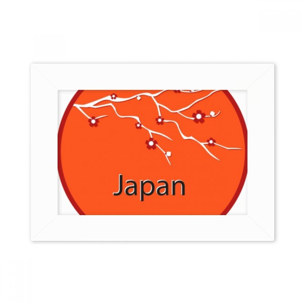 Cadre photo blanc japon sakura motif de peinture artistique multicolore 5x7