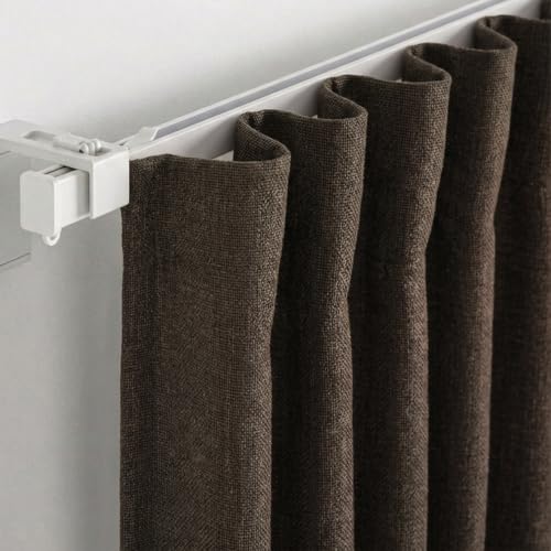 Image of FRESH FROM LOOM Jute Light Block 10 ft Curtain | 10 ft Door Non-Ring Curtains | S-Wave Pleat | | Non-Ring Curtains | S-Wave Pleat | Door parda | Parde (Size - 10ft, Coffee, 2pc)