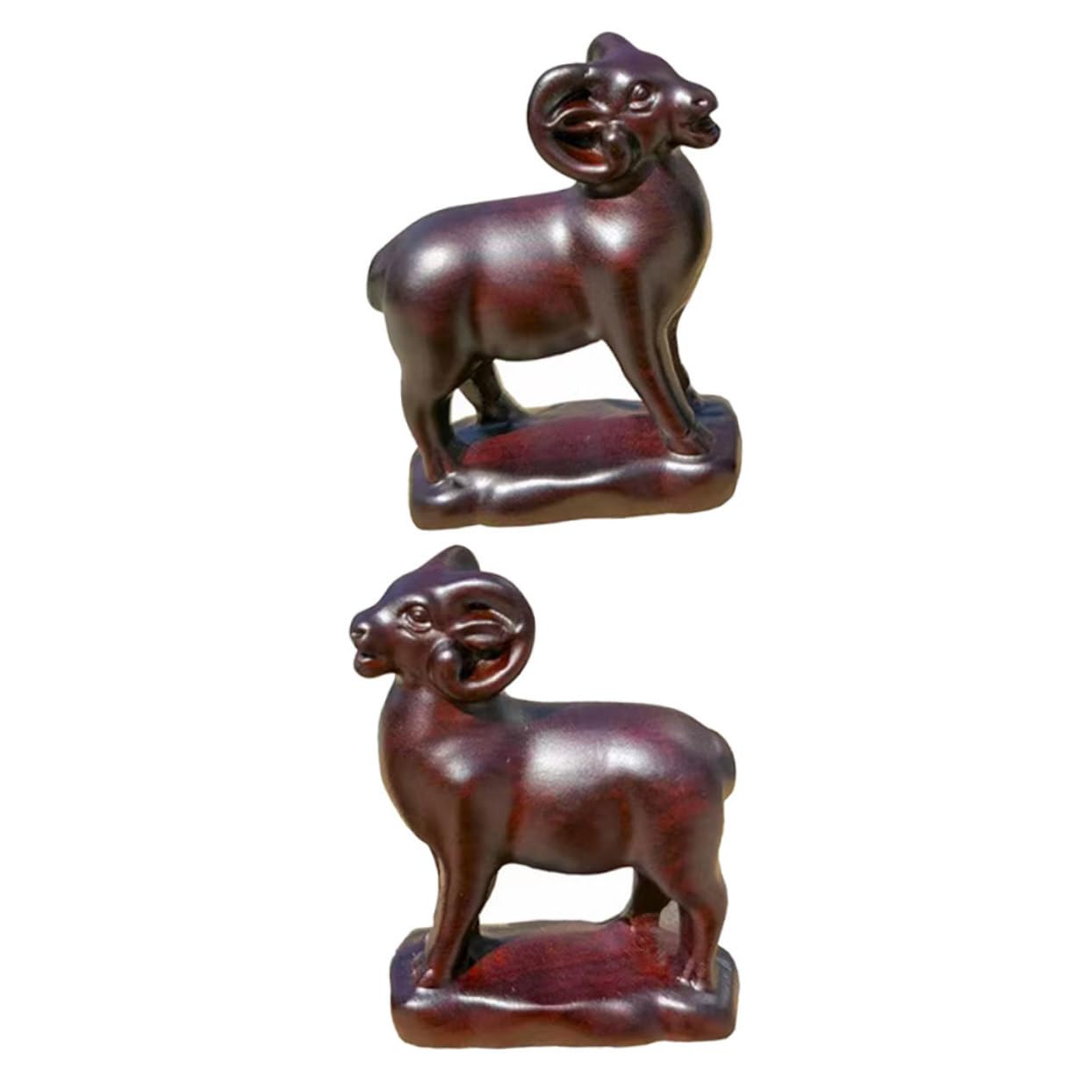 Kisangel 2 Sätze Ziegen Statue Dekofigur Kunstvolle Ziegen Skulptur Für Heimdekoration Tiermodell Für Wohnzimmer Und Schreibtisch 2 Stück * 2