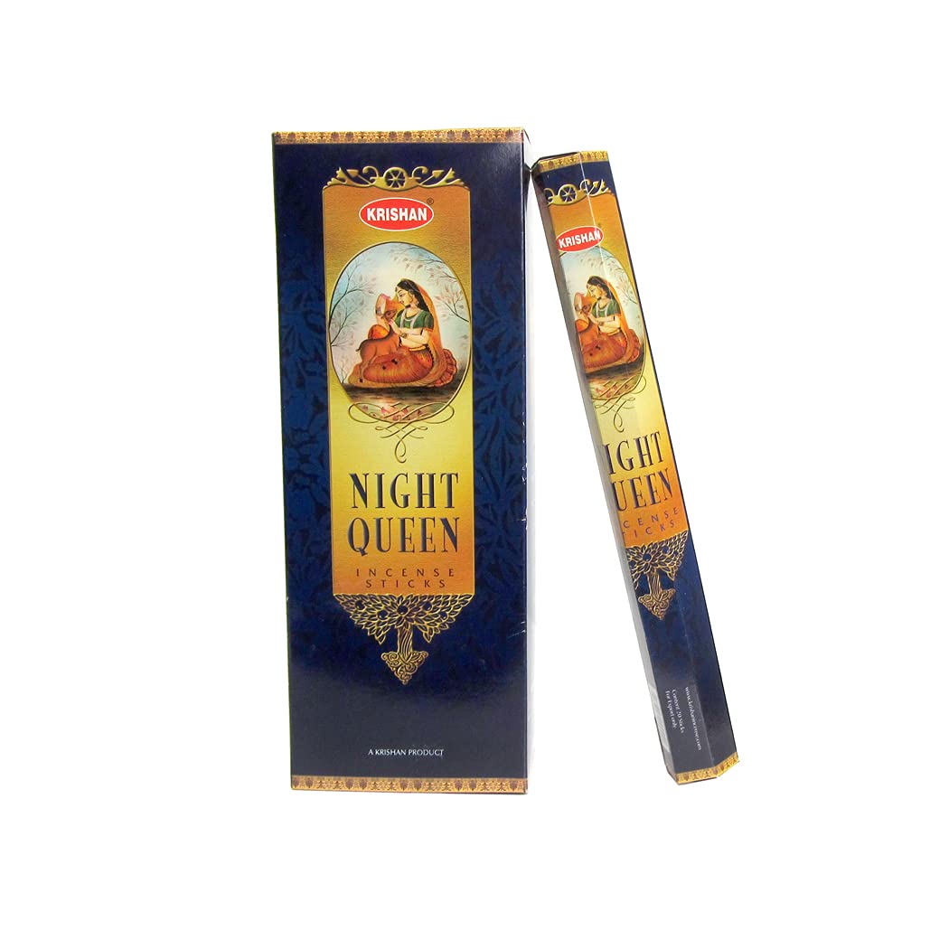 Krishan Fenny's Creations Incense Stick Night Queen Perfumed Fragrance Indian Hand Rolled 120 Joss Sticks Positive Vibes Incense Sticks
