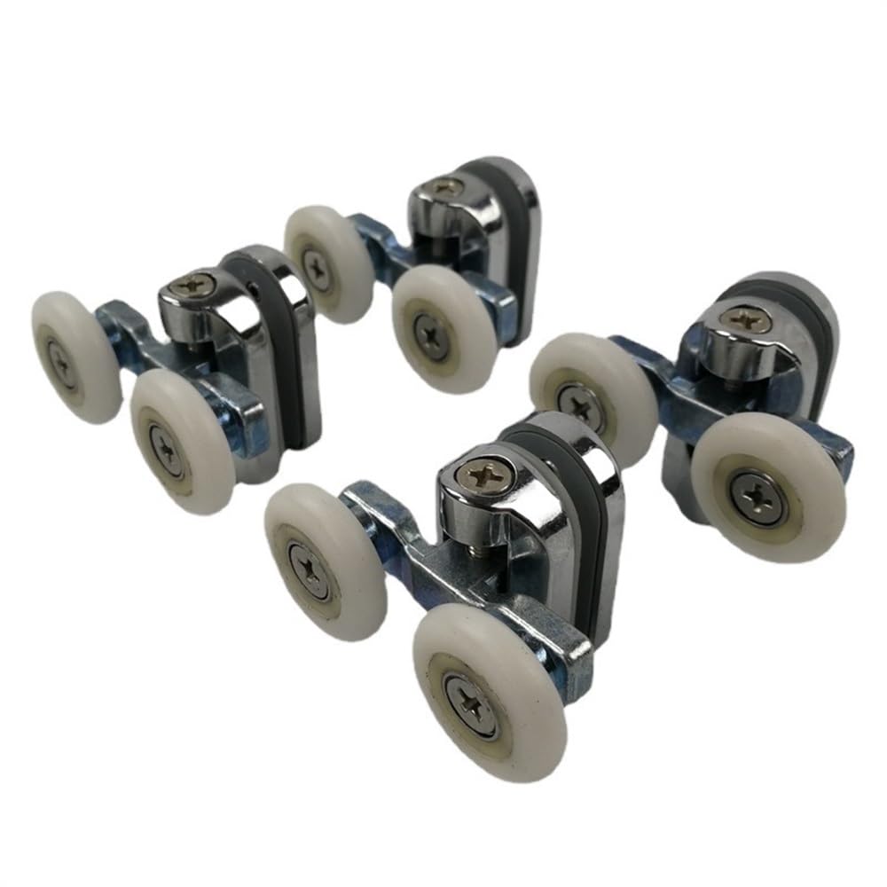 Lkfjnhepf 4Pcs Upper Part Shower Door Rollers Door Roller/Wheel/Runner Home Bottom Top Shower Rollers/Runners Replacement Double Wheel For Enclosures Cabins(,Diameter 25Mm)
