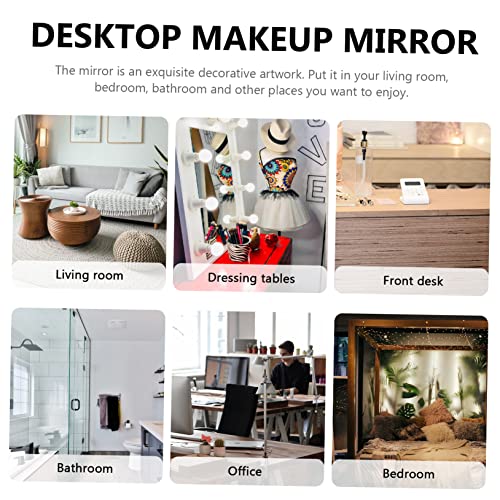 Espejo de maquillaje metálico estilo europeo moderno miniatura 7