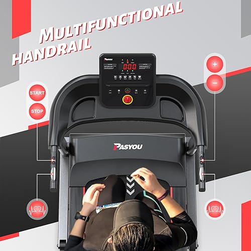 PASYOU Foldable Treadmill for Home with Bluetooth Connectivity, Compact Treadmill with 15 Pre Programs Heart Rate Monitor Plus 44 Days Free Kinomap Membership - Image 7