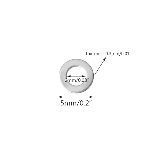 Miniatura 2 de PHITUODA Arandelas planas de acero inoxidable M2 200 piezas