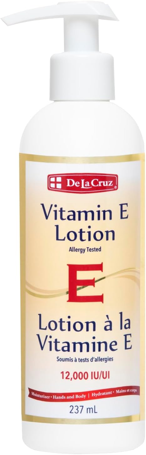 De La Cruz Vitamin E Hand and Body Lotion, 8 Ounce