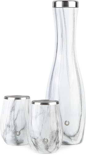 Miniatura 10 de Snowfox Jarra de vino, acero inoxidable aislado y base de silicona antideslizante, mármol