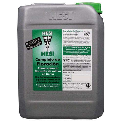 Fertilizante Hesi Complejo de Floración Especial para Cultivos de Cannabis y Marihuana. Mejora su Crecimiento y Floración. No Sulfurada. Producto CE. 10 Litros Cover