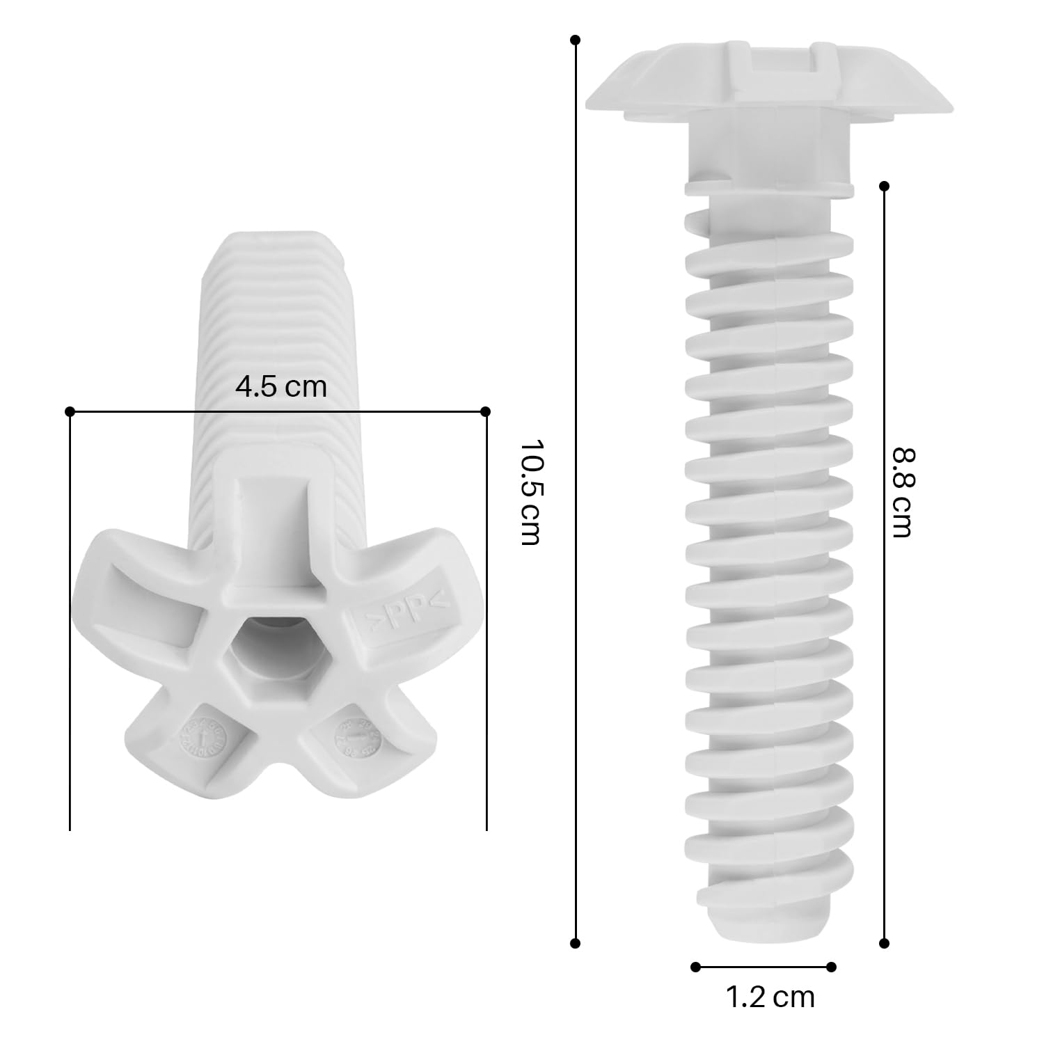 Bosch Lot de 2 pieds avant blancs pour lave-vaisselle Siemens 631221 00631221, iQ100, iQ300, iQ500, iQ700, StudioLine, classe extraordinaire PerfectDry Avantixx Logixx HydroStar 105 mm