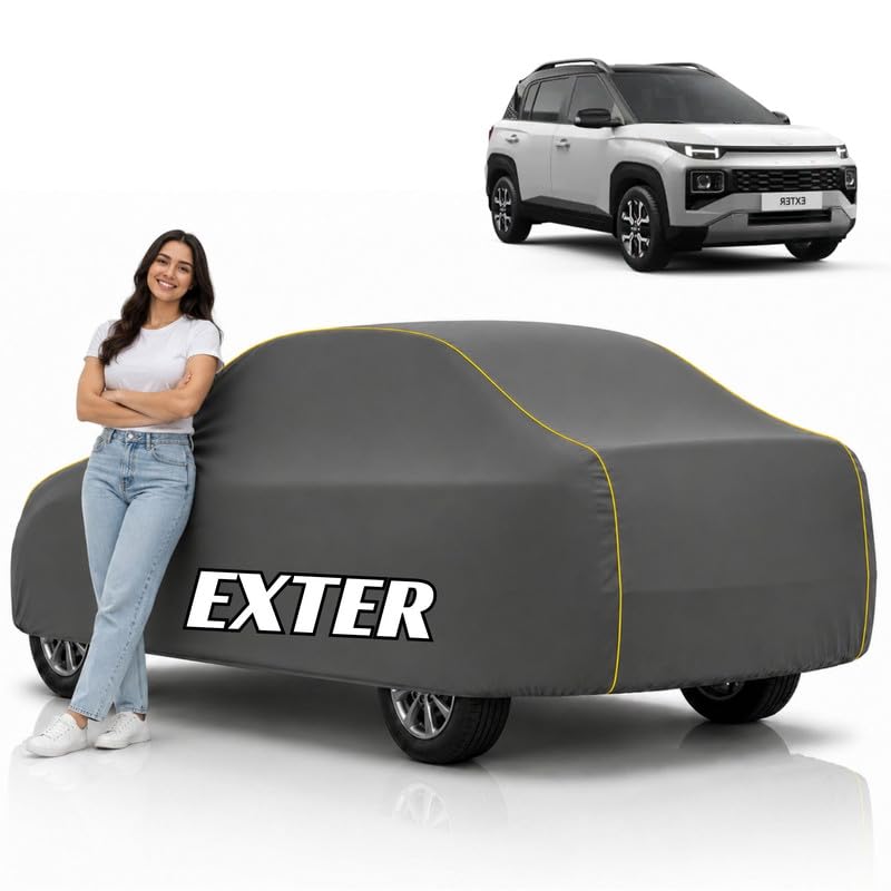 Image of Mind-Blowing 2026 100% Waterproof Exter Car Cover | Polyester Car Body Cover for Rain & Sun | UV Protection, Dustproof, Scratch Resistant, Windproof, Heat Resistant, Custom Fit (Grey)