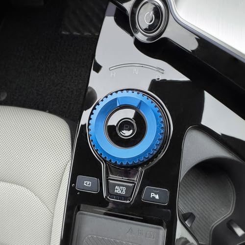 YOUTOOCAR Aluminium Gear Control Knob Cover Compatible with Kia EV6 Kia NIRO EV Kia Seltos Accessories(Blue)