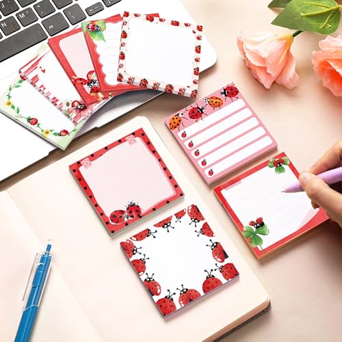 Blocs de notes adhésives coccinelle pour cadeaux et décoration - 5