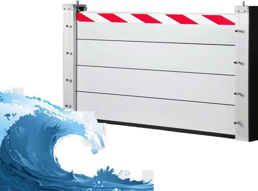 Reusable Flood Barrier Kit 191-200cm, Detachable Anti-Flood Flap Aluminum Flood Protection Prevention Board 100cm High Outdoor Temporary Partition Gate Flood Barrier Shield(200 * 100cm)