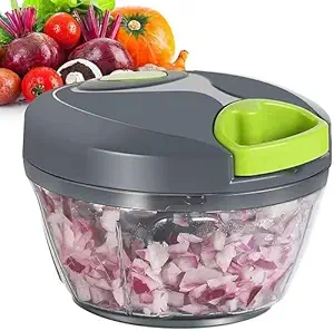 Manual Handy Chopper - Quick & Easy 3 Blades Manual Hand-Press Food And Vegetable Chopper And Mixer