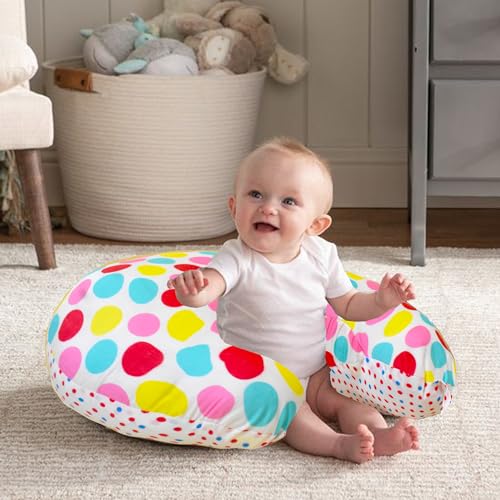 Image of VParents Multipurpose Baby Feeding Nursing Cum Maternity Pillow for New Born Cotton, Recommended for Maternity, Nursing, Medical Mite (Polka dots) 110495