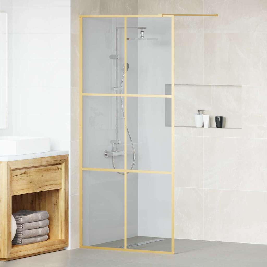 Parete Doccia Walk-in Vetro Temperato 90x195 cm Spessore 5mm Regolabile da 89 a 90 cm con Asta di Supporto da 100 cm per Bagno e Ristrutturazione