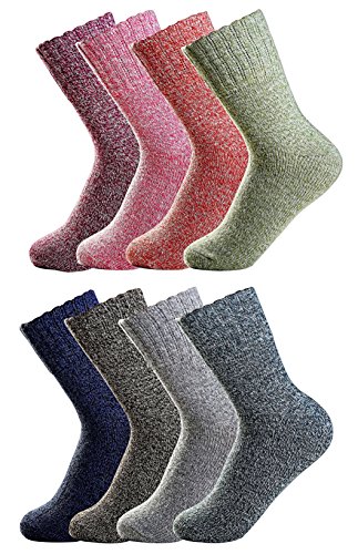 Luxina 8 Pairs Thick Wool Knitting Autumn Winter Warm Socks for Women