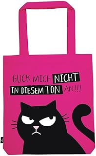 moses. Ed the Cat Shopper - Bolsa de tela 100% algodón para la compra, oficina o universidad, color rosa, Rosa., 39 cm x 42 cm, Minimal