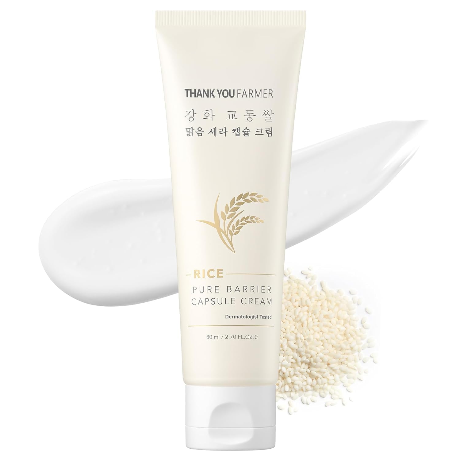 Rice Pure Barrier Capsule Cream - Moisturizing & Skin Barrier Cream | Hypoallergenic, Dermatologist Tested | Korean Skincare with Ceramide Capsules & Korean Rice Extract