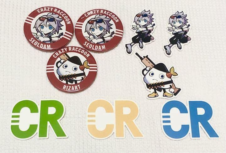 Amazon.co.jp: Crazy Raccoon ステッカー&缶バッジ Seoldam RIZART