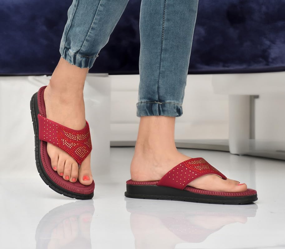 Image of HEALTH FIT Diabetic & Orthopedic with Super Extra Soft Ortho Care Anti-Skid Doubleu Flip-Flops for women Slippers /Doctor Chappal & Footwear HF329