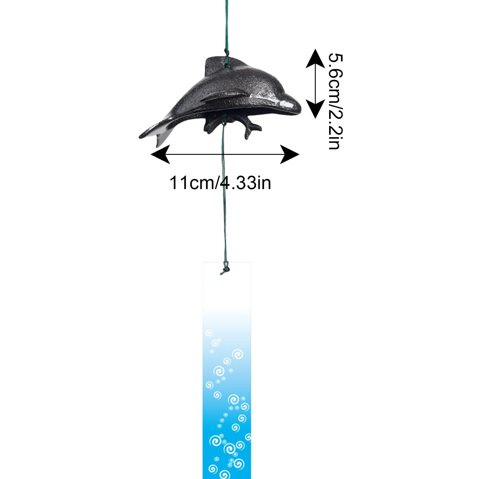 Delfin-Windspiel Für Garten & Balkon - Windglocken Mit 4 Rohren, 7 Delfinen, 96,5 Cm Länge