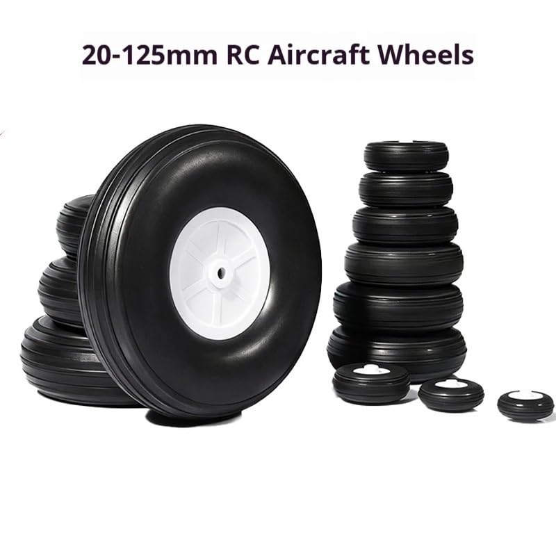 Ruedas tren aterrizaje goma PU universal avión RC 20-127mm | Ruedas aterrizaje goma PU varios tamaños para aeromodelos(10pcs 2.5 inches)