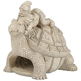 Bownew Gnome-Riding-Turtle Downspout Extension Statue Outdoor Gutter Splash Block Waterproof Polyres
