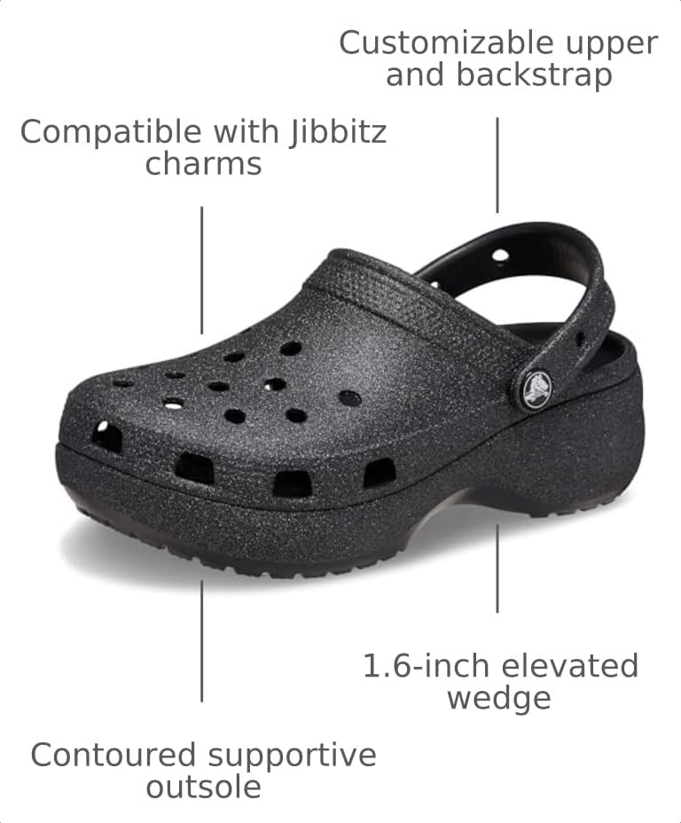 Image of Crocs Women's Classic Platform Glitter Clog