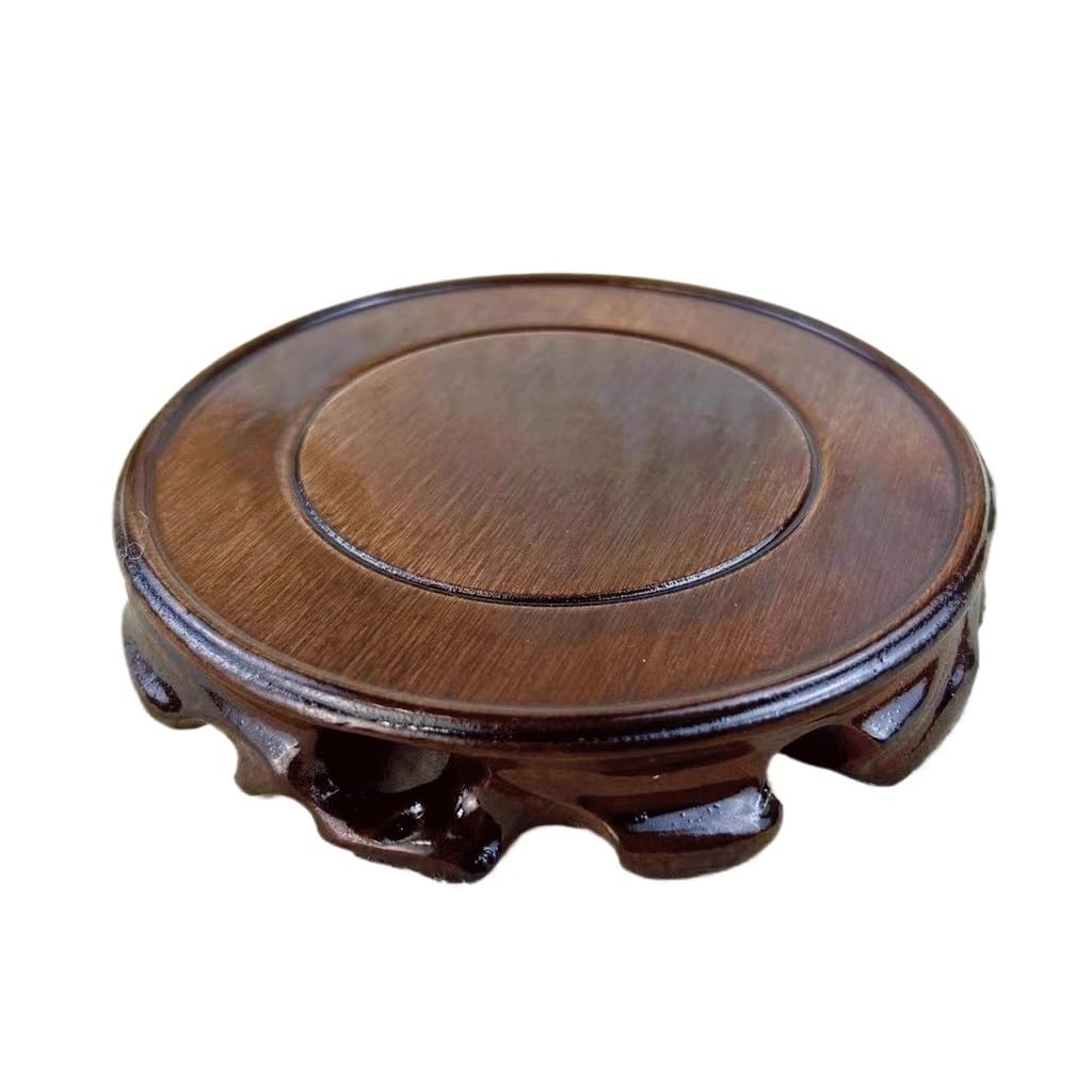 Vase et pot de fleurs stables grâce au support pour plantes en bois massif