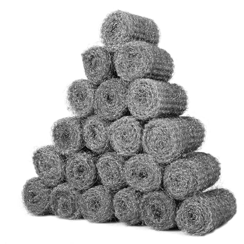 Shineboc 20 PCS 1# Coarse Steel Wire Wool, Mice Coarse Wire Wool Rats Wall Hole Fill Fabric for Removing Paint, Varnish, Rust Can Stop Rats, Insect, Pest