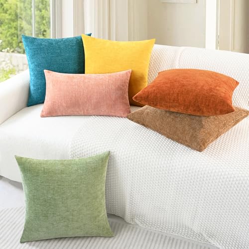 image for CaliTime Fall Throw Pillow Covers Decorative 16 X 16 Inches Pack of 2 