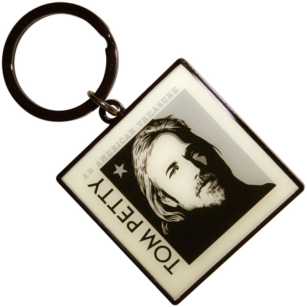 Rock Off Officially Licensed Products Men's Black Tom Petty American Treasure Keyring Keychain One Size