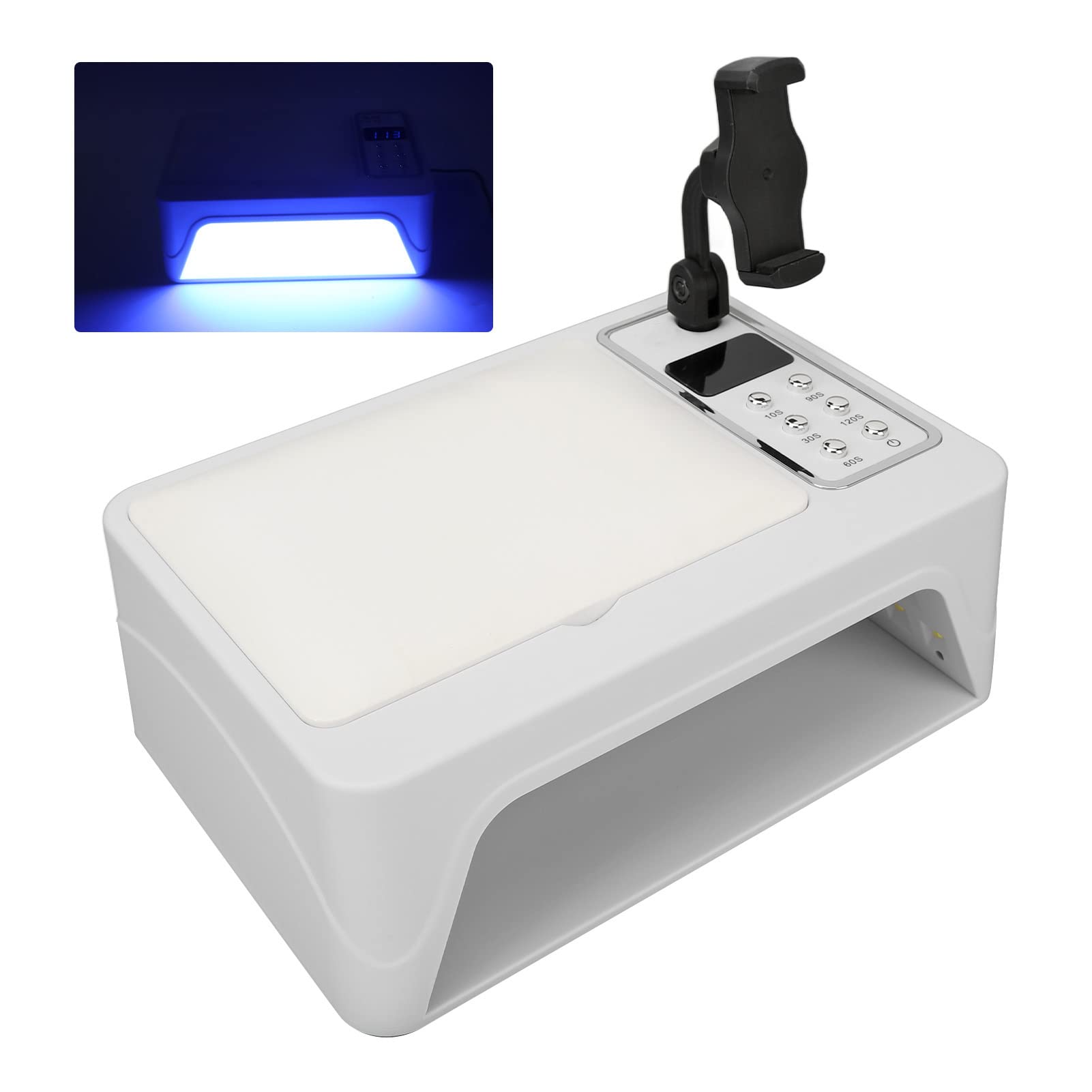 Lampa UV LED do Paznokci, Suszarka do Paznokci UV z Uchwytem na Telefon, Profesjonalna Lampa Utwardzająca do Paznokci 96 W, Przenośna Suszarka do Utwardzania Paznokci LED,