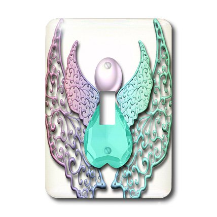 Interrupteur à bascule d'art numérique design ailes 3D et strass