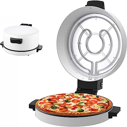 Pizzera eléctrica – Cocina antiadherente de doble cara para pizzas, panqueques, nachos – Prácticas luces indicadoras y de alimentación para cocinar versátil